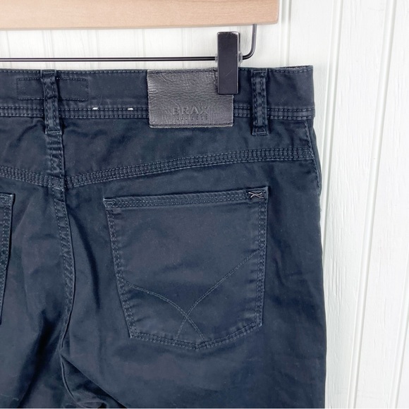 Brax Cooper Fancy Regular Fit Straight Leg Pants Solid Black Men's Size 34 - Picture 4 of 10